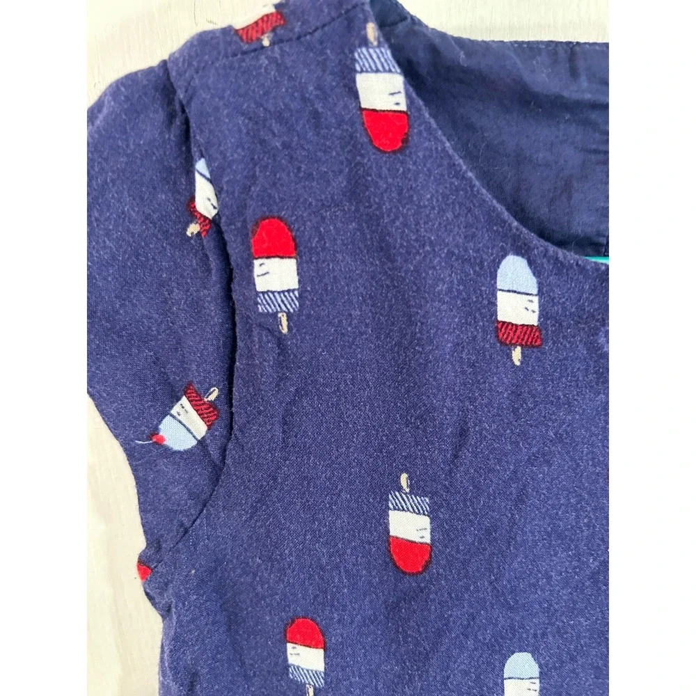 Gymboree Popsicle Print Dress 4T Navy Blue Patriotic Summer Toddler Girls